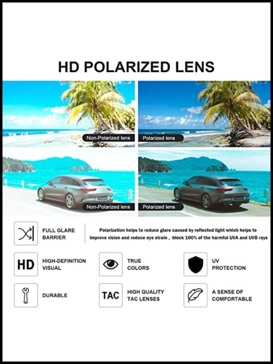Classic Aviator Polarized Sunglasses 100% UV Protection 52mm 58mm 63mm main image 4